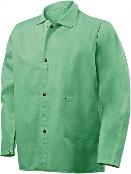 Steiner - Size 2XL Flame Resistant/Retardant Jacket - Green, Cotton, Snaps Closure, 52 to 54" Chest - Caliber Tooling