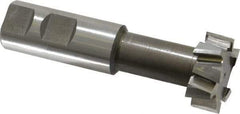 Interstate - 1-15/32" Cut Diam, 5/8" Cut Width, 25/32" Neck Diam, 1" Shank Diam, 4-7/16" OAL, M42 Cobalt T-Slot Cutter - Uncoated, 3/4" Bolt, Straight Teeth, 10 Teeth - Caliber Tooling