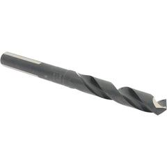 Reduced Shank Drill Bit: 17/32'' Dia, 1/2'' Shank Dia, 118  ™, High Speed Steel 6'' OAL, 3'' Flute Length, Oxide Finish, Weldon Shank, RH Cut