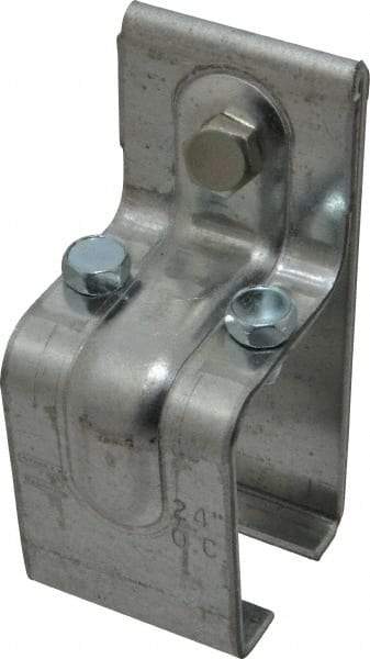 National Mfg. - 300 Lb Capacity, Galvanized, Single Splice Box Rail Bracket - 2" Long, 4-1/2" High, 2-1/4" Wide - Caliber Tooling