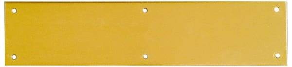 National Mfg. - 3-1/2" Wide x 15" OAL Solid Brass Push Plate - Solid Steel Finish - Caliber Tooling