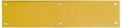 National Mfg. - 3-1/2" Wide x 15" OAL Solid Brass Push Plate - Solid Steel Finish - Caliber Tooling