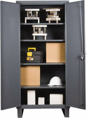 Durham - 4 Shelf Locking Storage Cabinet - Steel, 36" Wide x 24" Deep x 78" High, Gray - Caliber Tooling