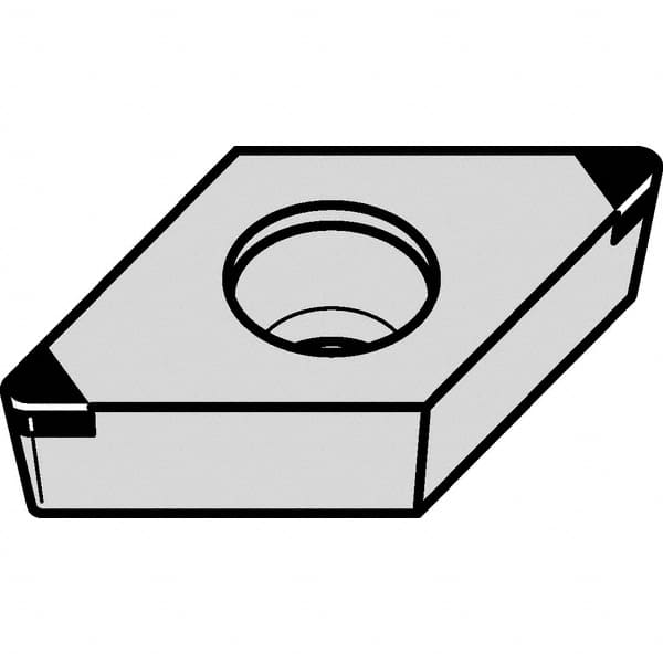 Kennametal - DCGW21.51 MT Grade KBH20 PCBN Turning Insert - Nano-Composite Finish, 55° Diamond, 1/4" Inscr Circle, 3/32" Thick, 1/64" Corner Radius - Caliber Tooling