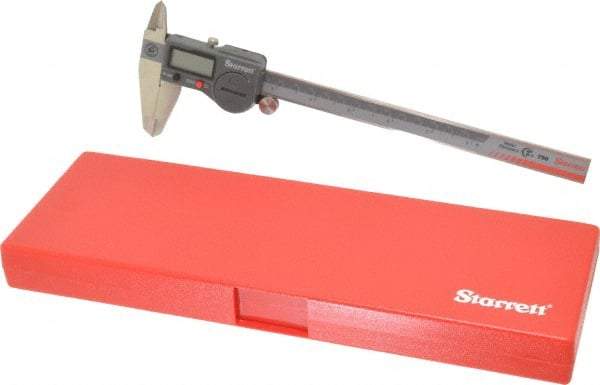 Starrett - 0 to 200mm Range, 0.01mm Resolution, IP67 Electronic Caliper - Stainless Steel with 1-7/8" Stainless Steel Jaws, 0.02mm Accuracy, Serial Output - Caliber Tooling