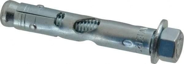 Powers Fasteners - 1/2" Diam, 1/2" Drill, 3" OAL, 1-1/4" Min Embedment Sleeve Concrete Anchor - 1018 Steel, Hex Nut Head, Hex Drive - Caliber Tooling