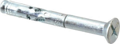 Powers Fasteners - 1/4" Diam, 1/4" Drill, 2" OAL, Sleeve Concrete Anchor - 1018 Steel, Flat Head, Combination Slotted/Phillips Drive - Caliber Tooling