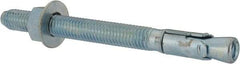 Powers Fasteners - 1/2" Diam, 1/2" Drill, 5-1/2" OAL, 2-1/2" Min Embedment Wedge Expansion Concrete Anchor - 1018 Steel, Zinc-Plated Finish, Hex Nut Head, Hex Drive, 3-3/4" Thread Length - Caliber Tooling