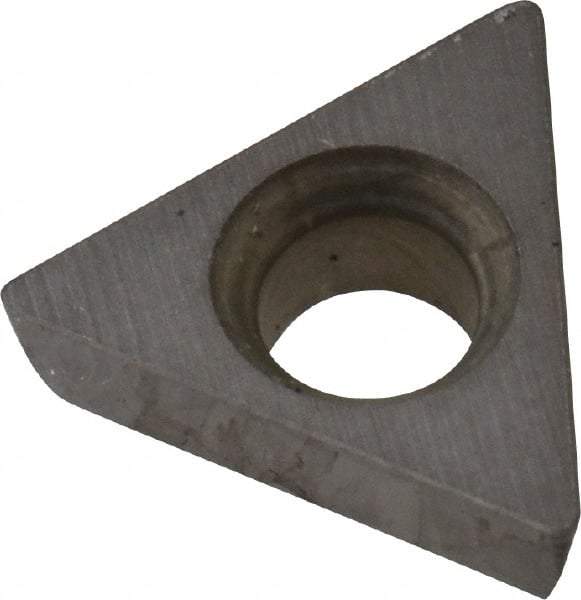 Kyocera - TPGB221 Grade TN60 Cermet Turning Insert - TiCN/NbC Finish, 60° Triangle, 1/4" Inscr Circle, 1/8" Thick, 1/64" Corner Radius - Caliber Tooling