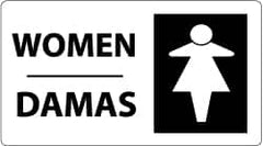 NMC - "Women", 10" Long x 18" Wide, Rigid Plastic Safety Sign - Rectangle, 0.05" Thick, Use for Restroom, Janitorial & Housekeeping - Caliber Tooling