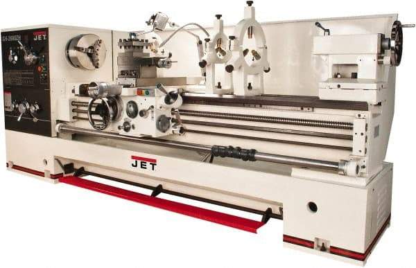 Jet - 26" Swing, 40" Between Centers, 230 Volt, Triple Phase Engine Lathe - 4MT Taper, 10 hp, 36 to 1,800 RPM, 4-1/8" Bore Diam - Caliber Tooling