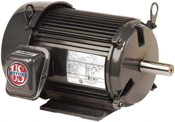 US Motors - 1 Max hp, 3,450 Max RPM, Three Polyphase Electric AC DC Motor - 208-230/460 V Input, Single Phase, 56 Frame, 5/8" Shaft Diam, Rigid Base Mount, ODP Enclosure - Caliber Tooling