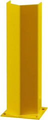 Hallowell - 24" High, Yellow Steel Post Protector - 7" Wide x 7" Long Mounting Plate, 16 Lb - Caliber Tooling