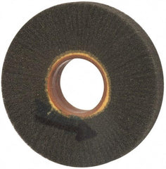 Brite Star - 6" Diam 220 Grit Silicon Carbide Unmounted Flap Wheel - 2" Hole, 1" Wide, Density 7, Coated, Grade Very Fine, 3,400 Max RPM - Caliber Tooling