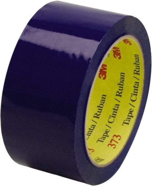 3M - 2" x 55 Yd Blue Rubber Adhesive Sealing Tape - Polypropylene Film Backing, 2.5 mil Thick, 60 Lb Tensile Strength, Series 373 - Caliber Tooling