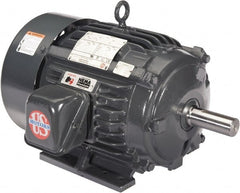 US Motors - 1.5 hp, TEFC Enclosure, No Thermal Protection, 1175, 965 RPM, 208-230/460 & 190/380 Volt, 60/50 Hz, Three Phase Premium Efficient Motor - Exact Industrial Supply