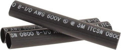 3M - 6" Long, 4:1, Polyolefin Heat Shrink Electrical Tubing - Black - Caliber Tooling