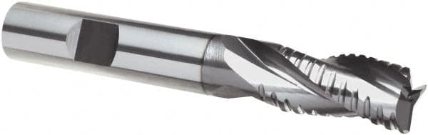 Guhring - 1", 1-1/2" LOC, 1" Shank Diam, 4" OAL, 3 Flute, Solid Carbide Square End Mill - Single End, Uncoated, Spiral Flute, 29/30/31° Helix, Centercutting, Right Hand Cut, Right Hand Flute, Series 4266 - Caliber Tooling