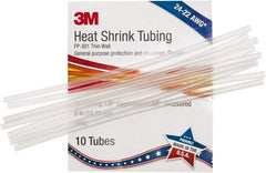 3M - 6" Long, 2:1, Polyolefin Heat Shrink Electrical Tubing - Clear - Caliber Tooling