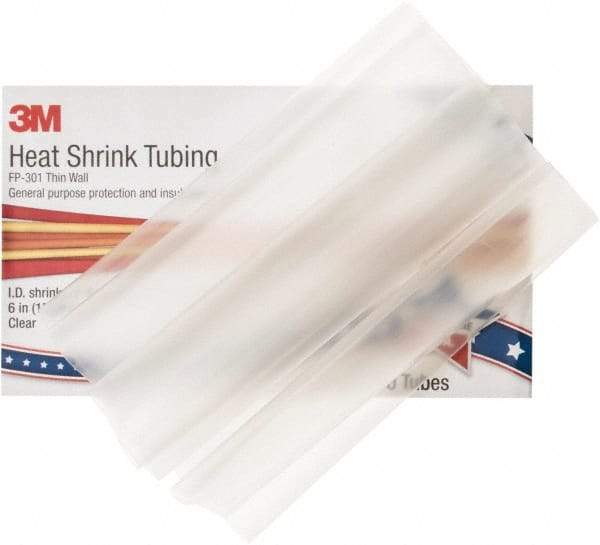 3M - 6" Long, 2:1, Polyolefin Heat Shrink Electrical Tubing - Clear - Caliber Tooling