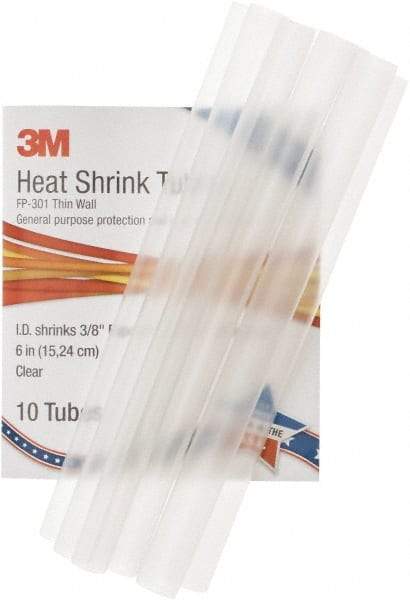 3M - 6" Long, 2:1, Polyolefin Heat Shrink Electrical Tubing - Clear - Caliber Tooling