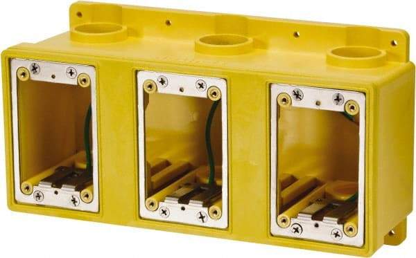 Leviton - 3 Gang, (6) 1" Knockouts, PVC Rectangle Outlet Box - 276.2mm Overall Height x 3-1/2" Overall Depth - Caliber Tooling