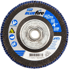 ‎4-1/2 × 5/8 - 11″ BlueFire Fiberglass HD Flat Flap Disc Type 27 P40 Grit R884P1 Zirconia Alumina - Caliber Tooling