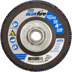 ‎4-1/2 × 5/8 - 11″ BlueFire Fiberglass HD Flat Flap Disc Type 27 P80 Grit R884P1 Ceramic Alumina - Caliber Tooling