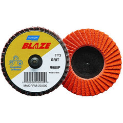 2″ Blaze Plastic Flat Mini Flap Disc TR (Type III) Type 27 40 Grit R980P Premium Ceramic Alumina - Caliber Tooling