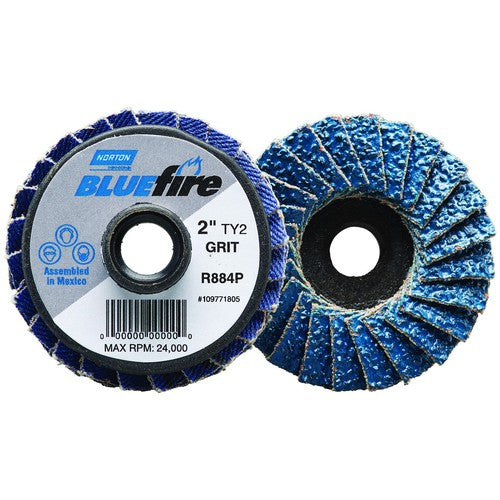 2″ BlueFire Plastic Flat Mini Flap Disc TS (Type II) Type 27 P40 Grit R884P1 Zirconia Alumina - Caliber Tooling