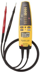 Fluke - 10.2 VAC/VDC to 600 VAC/VDC, Voltage Tester - LCD and LED Display, +/-2% Basic DC Accuracy, AAA Power Supply - Caliber Tooling