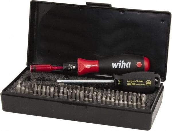 Wiha - 53 Piece, 1/4" Drive Screwdriver Wiha TorqueVario - S Bit Set - #0, 1, 2 & 3 Phillips, 1.5 to 8mm Hex, T6 to T25 Torx, #0, #1, #2 & #3 Pozidriv, #1, #2 & #3 Square Recess, 4.5, 5.5, 6.5 & 8mm Slotted, #1, #2, #3 & #4 Tri-Wing - Caliber Tooling