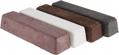 Made in USA - 1/4 Lb Emery, Rouge & Tripoli Compound - Grade C, Black, Brown, Red & White, Use on Aluminum, Carbon, Chrome, Copper, Gold, Iron, Nickel, Pewter, Plastic, Platinum, Rubber, Silver, Stainless Steel, Steel, Sterling, White Metals, Wood & Zinc - Caliber Tooling