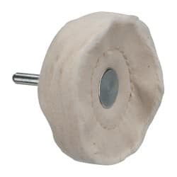 Made in USA - 3" Diam x 3/4" Thick, Loose Sewn Mounted Buffing Wheel - Caliber Tooling