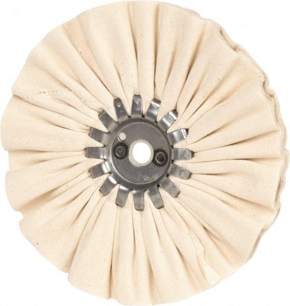 Made in USA - 7" Diam x 1/2" Thick Unmounted Buffing Wheel - 14 Ply, Bias Cut, 5/8" Arbor Hole - Caliber Tooling