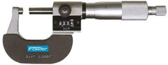 Fowler - 3 to 4" Range, 0.0001" Graduation, Mechanical Outside Micrometer - Ratchet Stop Thimble, Accurate to 0.00016", Digital Counter - Caliber Tooling