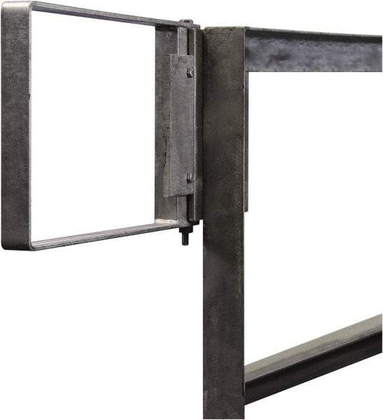 PRO-SAFE - Carbon Steel Self Closing Rail Safety Gate - Fits 19 to 21-1/2" Clear Opening, 1-1/2" Wide x 12" Door Height, Gray - Caliber Tooling