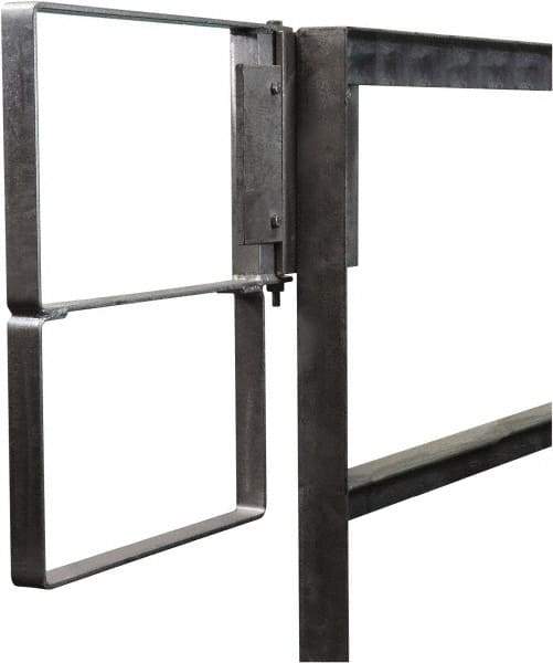 PRO-SAFE - Carbon Steel Self Closing Rail Safety Gate - Fits 22 to 24-1/2" Clear Opening, 1-1/2" Wide x 22" Door Height, Gray - Caliber Tooling