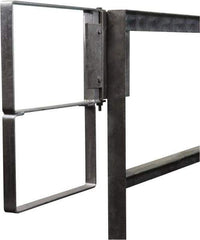 PRO-SAFE - Carbon Steel Self Closing Rail Safety Gate - Fits 25 to 27-1/2" Clear Opening, 1-1/2" Wide x 22" Door Height, Gray - Caliber Tooling