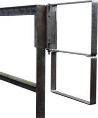 PRO-SAFE - Carbon Steel Self Closing Rail Safety Gate - Fits 22 to 24-1/2" Clear Opening, 1-1/2" Wide x 22" Door Height, Gray - Caliber Tooling