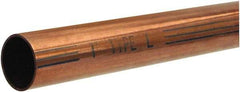 Mueller Industries - 2' Long, 5/8" OD x 1/2" ID, Grade C12200 Copper Water (L) Tube - 0.04" Wall Thickness, 0.285 Ft/Lb - Caliber Tooling