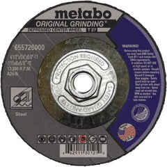 Metabo - Depressed-Center Wheels Wheel Diameter (Inch): 4 Wheel Thickness (Decimal Inch): 0.0400 - Caliber Tooling