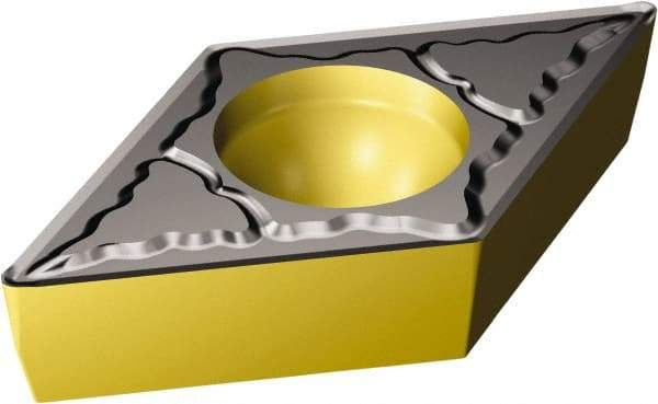 Sandvik Coromant - DPMT32.52 KM Grade 3210 Carbide Turning Insert - TiCN/AI2O3/TiN Finish, 55° Diamond, 3/8" Inscr Circle, 5/32" Thick, 1/32" Corner Radius - Caliber Tooling