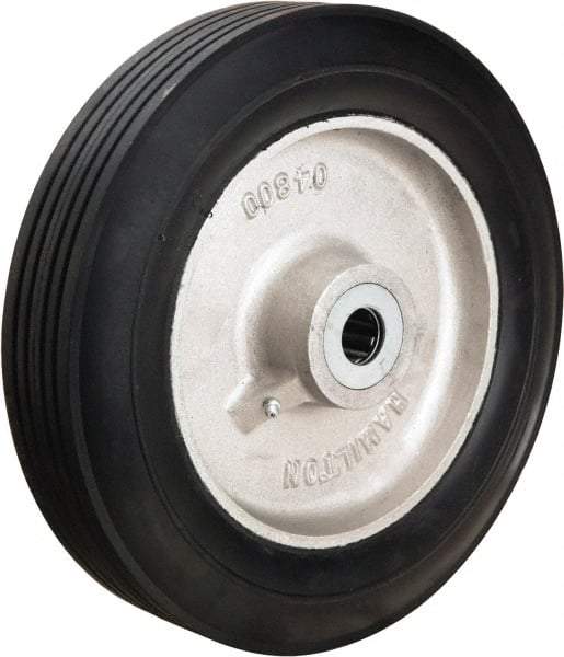 Hamilton - 16 Inch Diameter x 4 Inch Wide, Rubber on Aluminum Caster Wheel - 1,200 Lb. Capacity, 4-1/4 Inch Hub Length, 1-1/4 Inch Axle Diameter, Straight Roller Bearing - Caliber Tooling