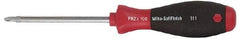 Wiha - #2, 8-9/16" OAL, Round Shaft Phillips Screwdriver - 4" Handle Length, Ergonomic Handle - Caliber Tooling