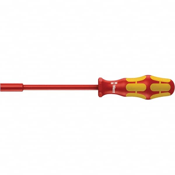 Wera - 8mm Solid Shaft Insulated Nutdriver - Cushion Grip Handle, 230mm OAL - Caliber Tooling