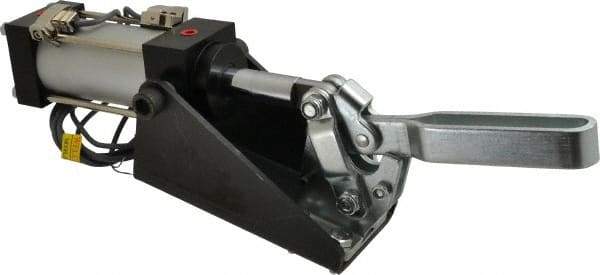 Gibraltar - 800 Lb Inner Hold Capacity, Vert Mount, Air Power Hold-Down Toggle Clamp - 1/8 NPT Port, 95° Bar Opening, 2-1/4" Height Under Bar - Caliber Tooling