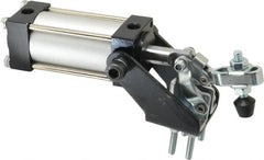 Gibraltar - 200 Lb Inner Hold Capacity, Vert Mount, Air Power Hold-Down Toggle Clamp - 1/8 NPT Port, 95° Bar Opening, 1.06" Height Under Bar - Caliber Tooling