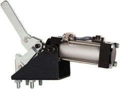 Gibraltar - 750 Lb Inner Hold Capacity, Vert Mount, Air Power Hold-Down Toggle Clamp - 1/8 NPT Port, 92° Bar Opening, 1.81" Height Under Bar - Caliber Tooling