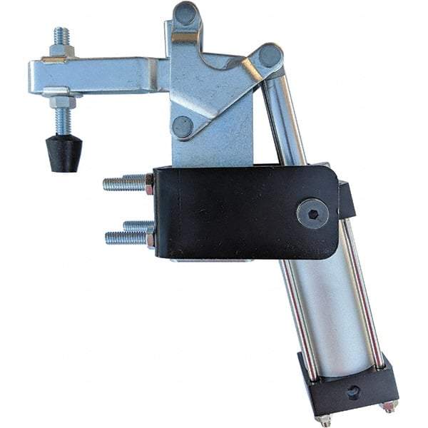 Gibraltar - 600 Lb Inner Hold Capacity, Horiz Mount, Air Power Hold-Down Toggle Clamp - 1/8 NPT Port, 88° Bar Opening, 3.84" Height Under Bar - Caliber Tooling